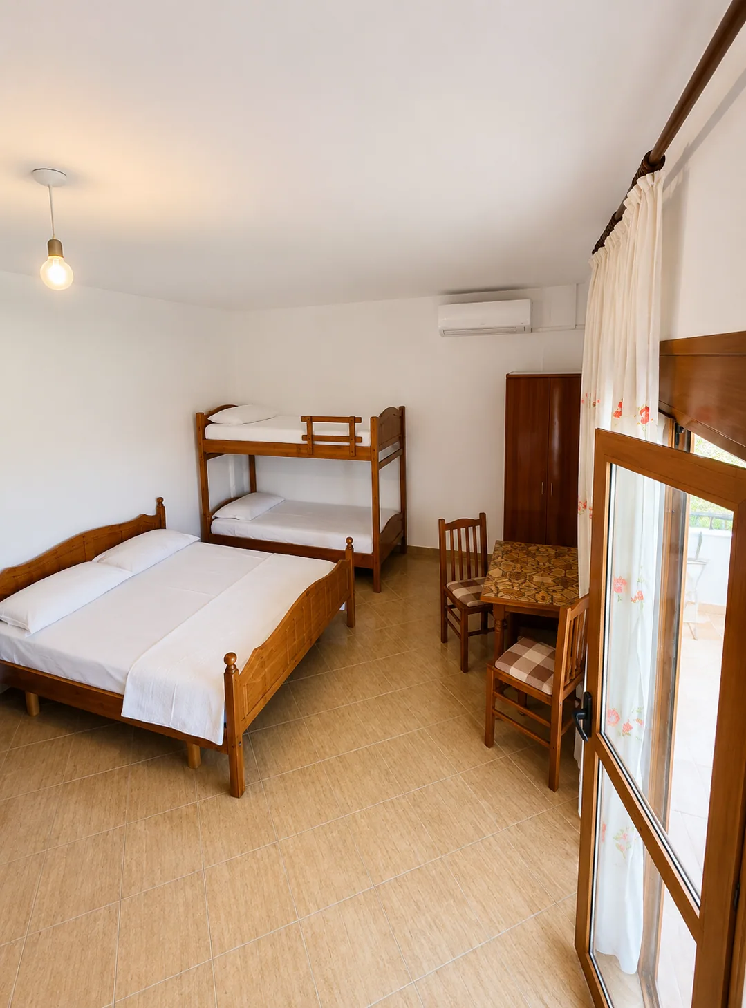 Family studio with balcony light and air conditioning