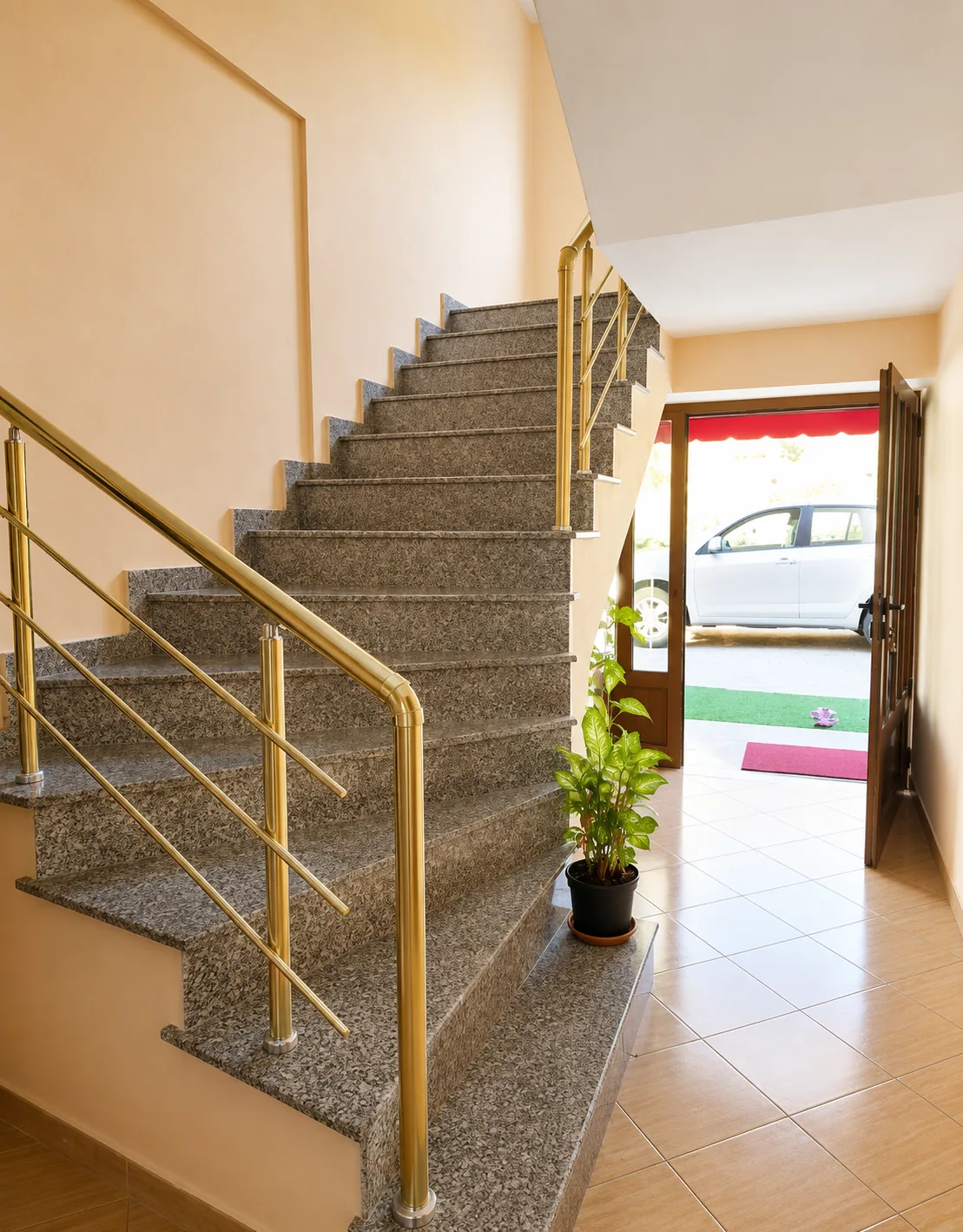 Clean stair entrance inside Eldo Apartments
